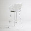 Tabouret de bar aux lignes épurées, coloris blanc