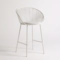 Tabouret de bar aux lignes épurées, coloris blanc