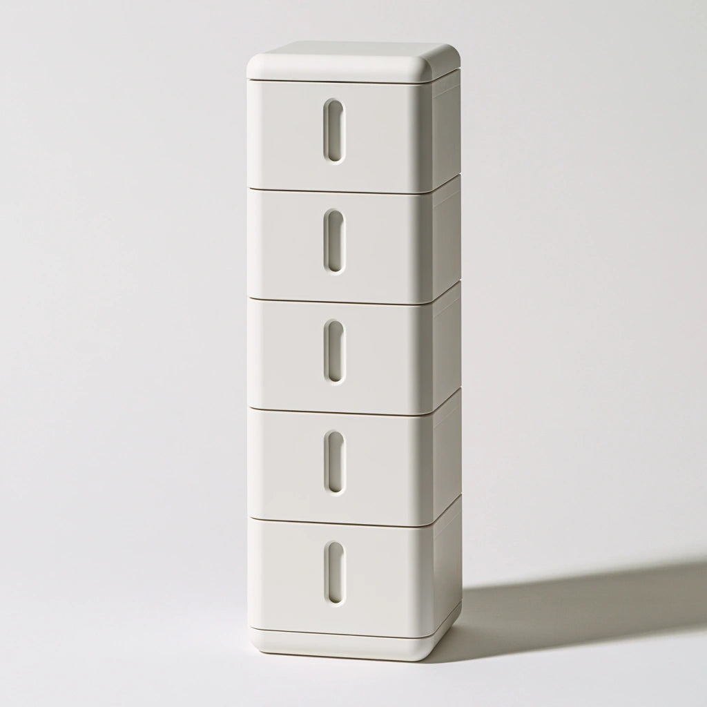 Meuble contemporain en plastique, coloris blanc