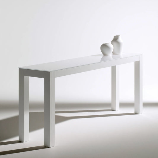 Meuble contemporain en bois, coloris blanc