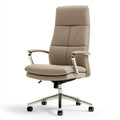 Fauteuil de bureau direction en cuir, coloris brun clair