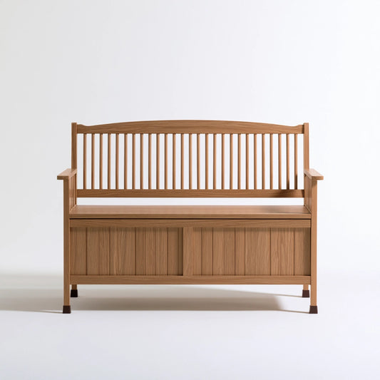Banc avec rangement en bois, coloris brun clair