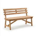 Banc de jardin avec dossier en bois, coloris brun clair
