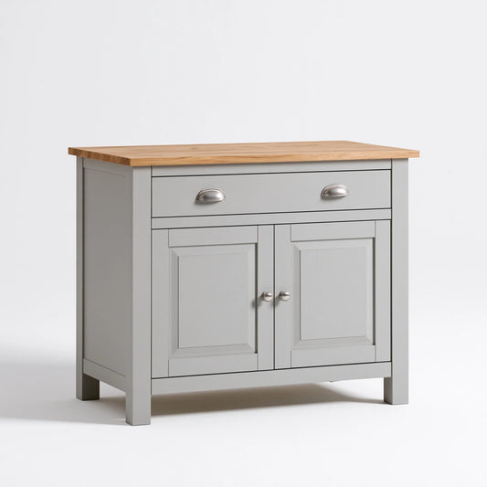 Buffet de rangement en bois, coloris gris clair