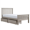 Cadre de lit avec tête de lit en bois, coloris gris clair