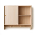 Meuble de rangement en bois mural suspendu, coloris brun clair