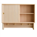 Meuble de rangement en bois mural suspendu, coloris brun clair
